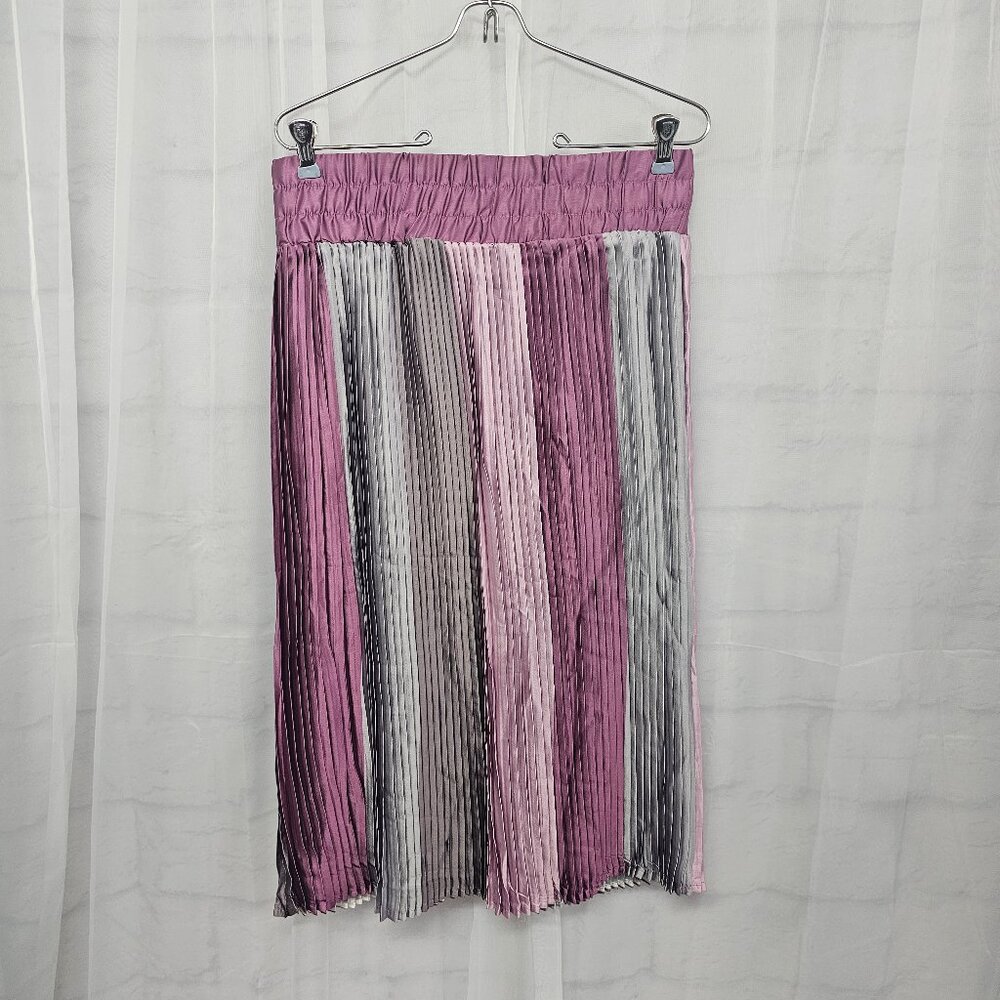 Evy's Tree Skirt Purple Pleated Midi Satin Fairy Goth Whimsygoth M NWT